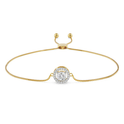 Subtle Shimmering Diamond Bracelet Front View in 9KT