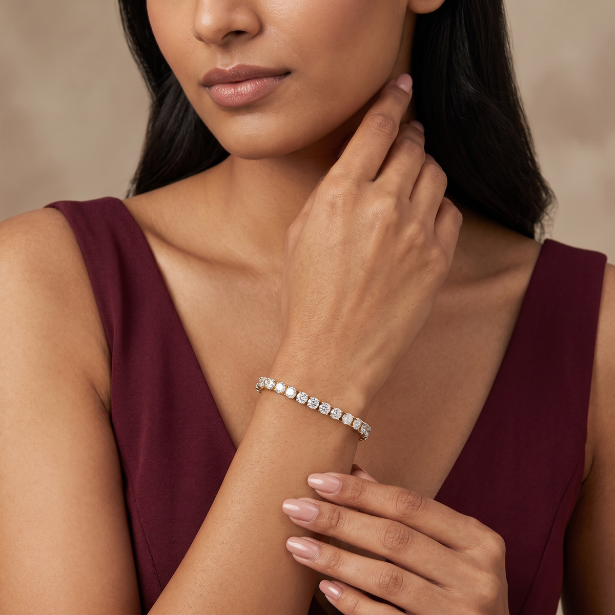 Glimmering Lab Grown Diamond Tennis Bracelet