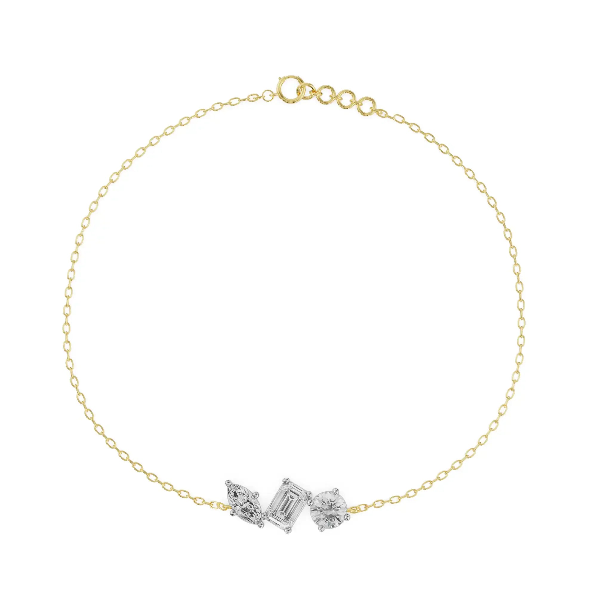 Three Stone Lab Grown Diamond Bracelet_in-stock