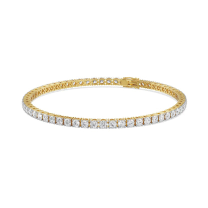 8 Pointer Queen Diamond Tennis Bracelet Front View in 9KT