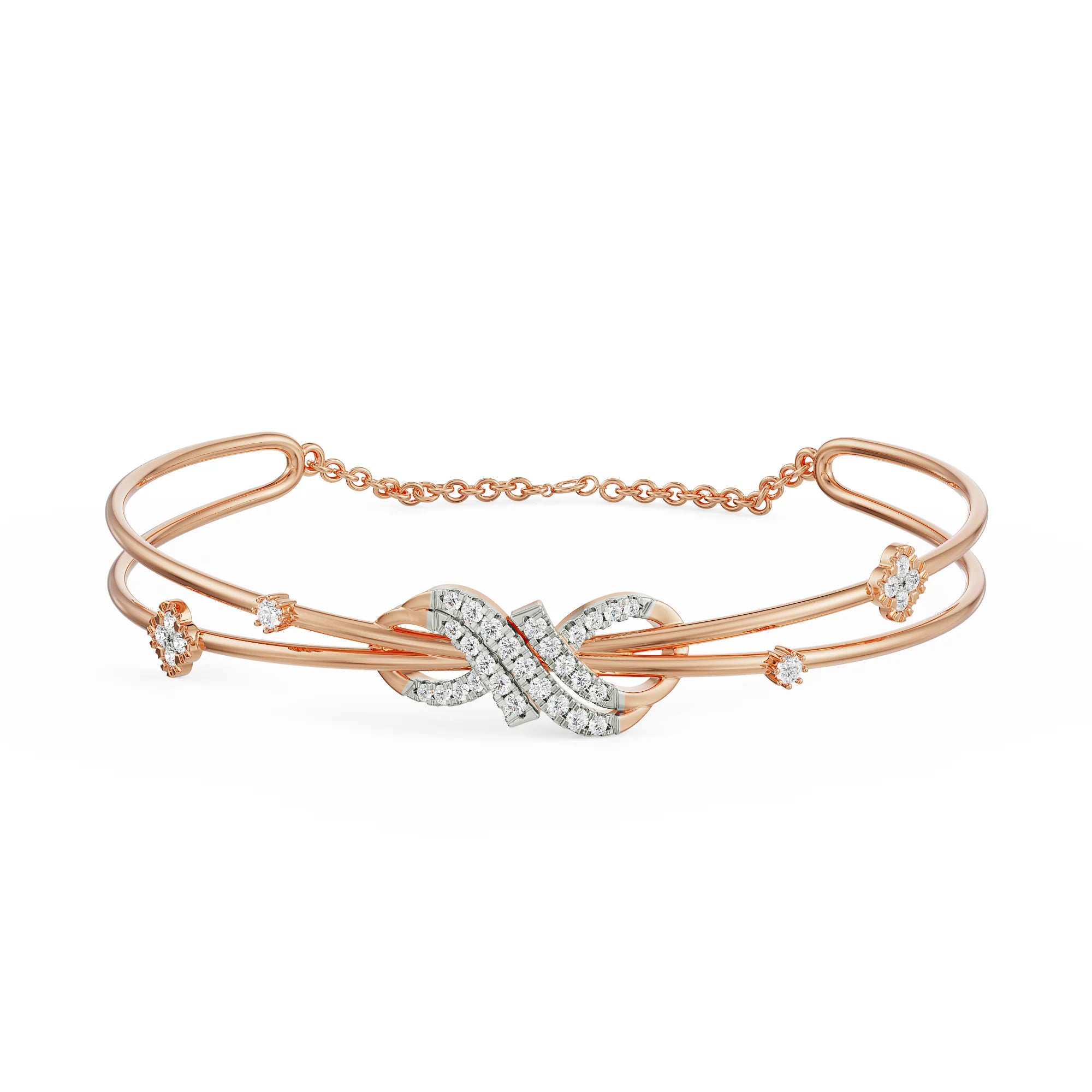 Zelda Infinity Lab Grown Diamond Bracelet - front view in 9KT