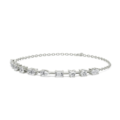 Multi Lab Grown Diamond Tennis Bracelet - front view