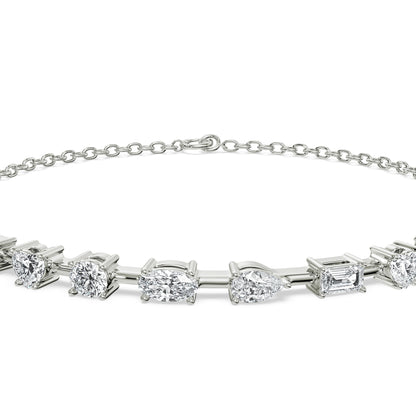 Multi Diamond Tennis Bracelet Left View