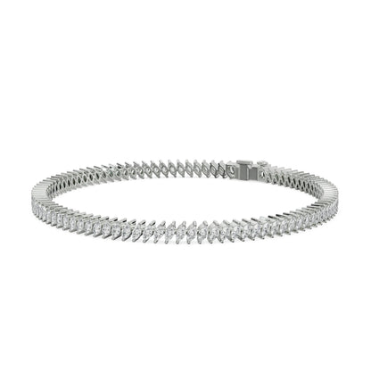 Marquise Cocktail Lab Grown Diamond Bracelet - front view in 9KT