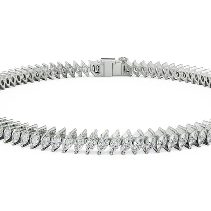 Marquise Cocktail Diamond Bracelet Left View