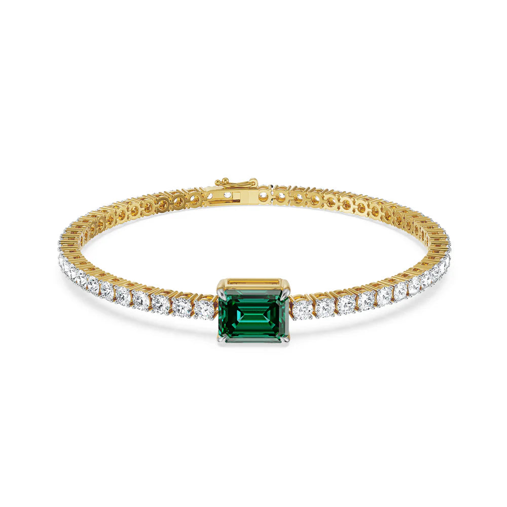 Emerald Tennis Lab Grown Diamond Bracelet_in_stock