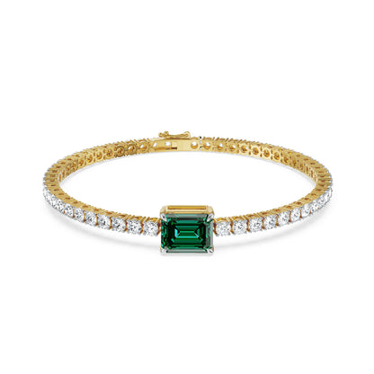 Emerald Tennis Lab Grown Diamond Bracelet_in_stock