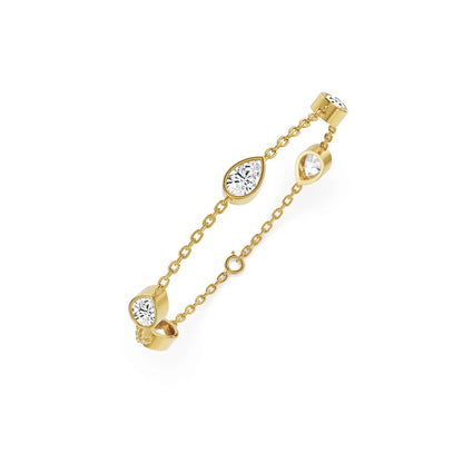 Pear Bezel Tennis Lab Grown Diamond Bracelet- Top View