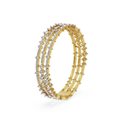 Three Line Lab Grown Diamond Bracelet - side view