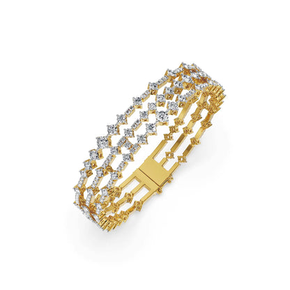 Three Line Lab Grown Diamond Bracelet - top view