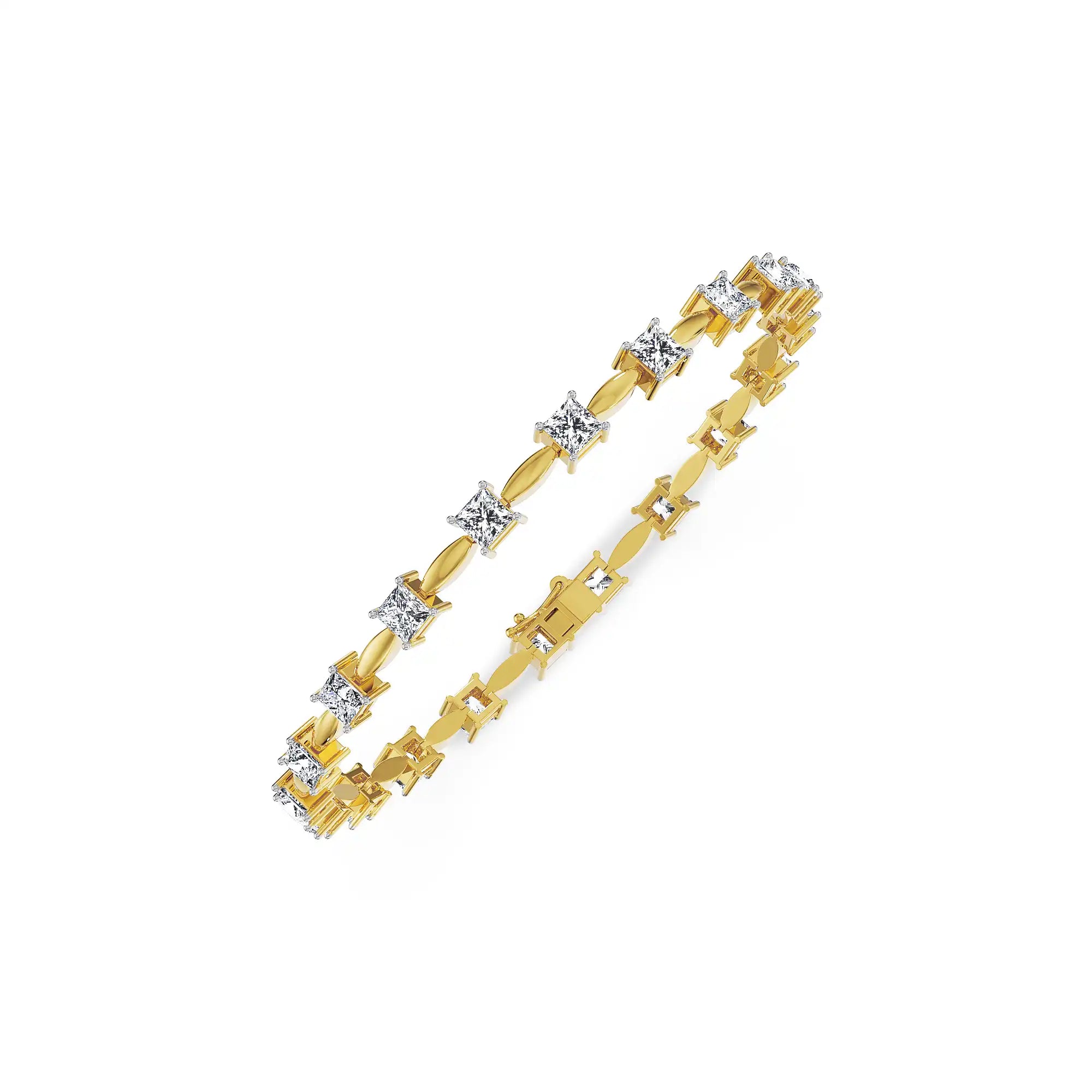 25 Pointer Princess Lab Grown Diamond Bracelet - top view