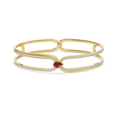 Ethereal Ruby Lab Grown Diamond Bracelet - perspective view in 9KT