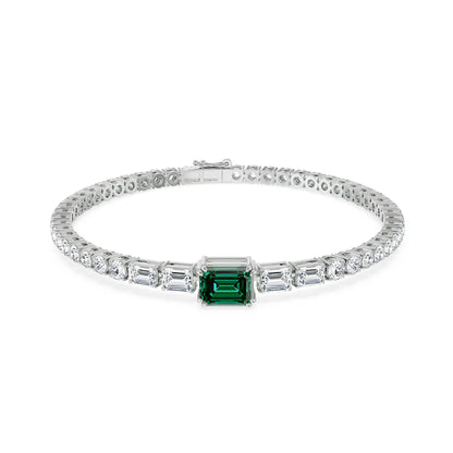 Nina Emerald Lab Diamond Bracelet - Front view in 9KT