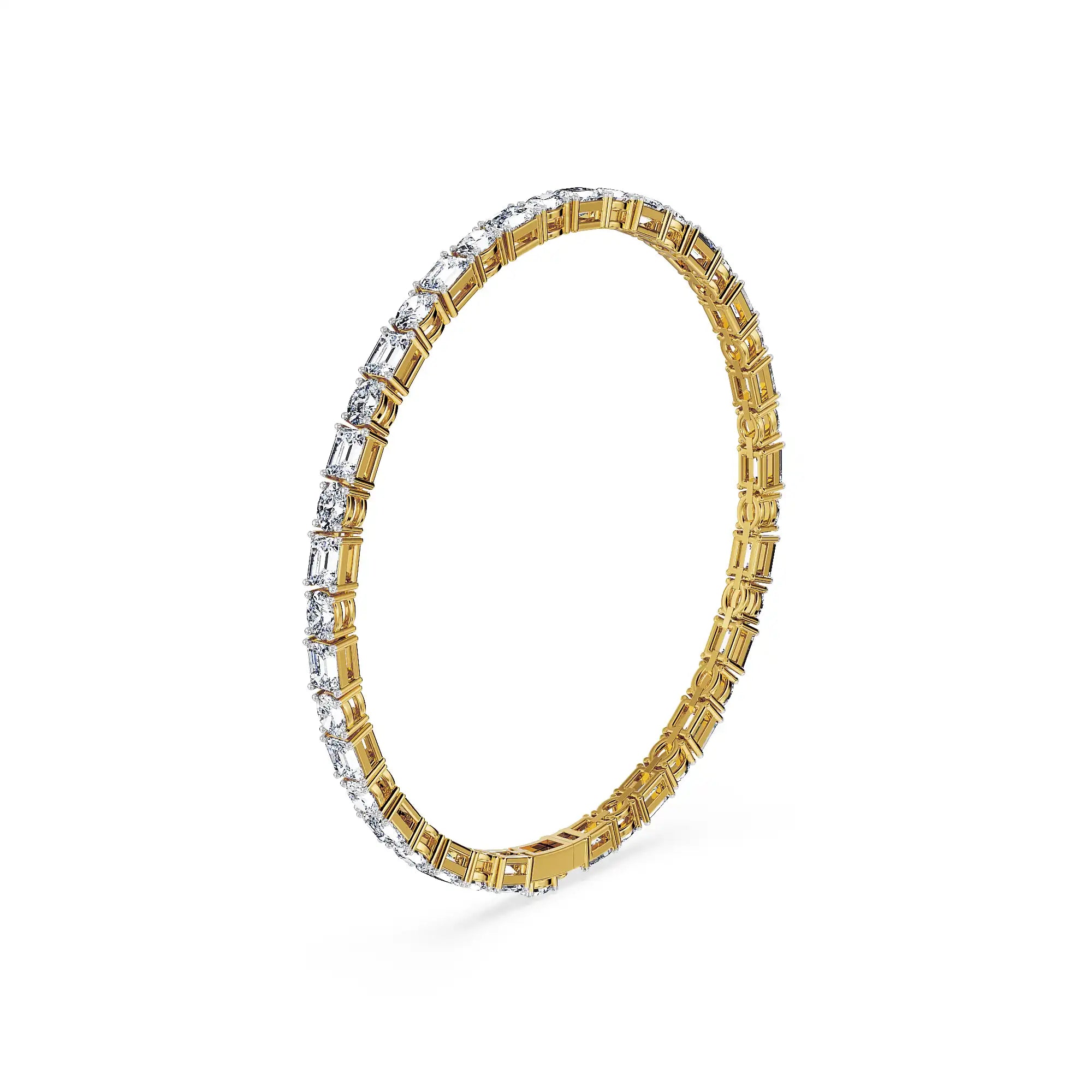 Emerald Crown Lab Grown Diamond Tennis Bracelet - side view