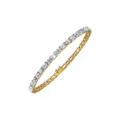 Emerald Crown Lab Grown Diamond Tennis Bracelet - top view