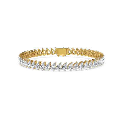 Precious Pear Lab Grown Diamond Tennis Bracelet - front view