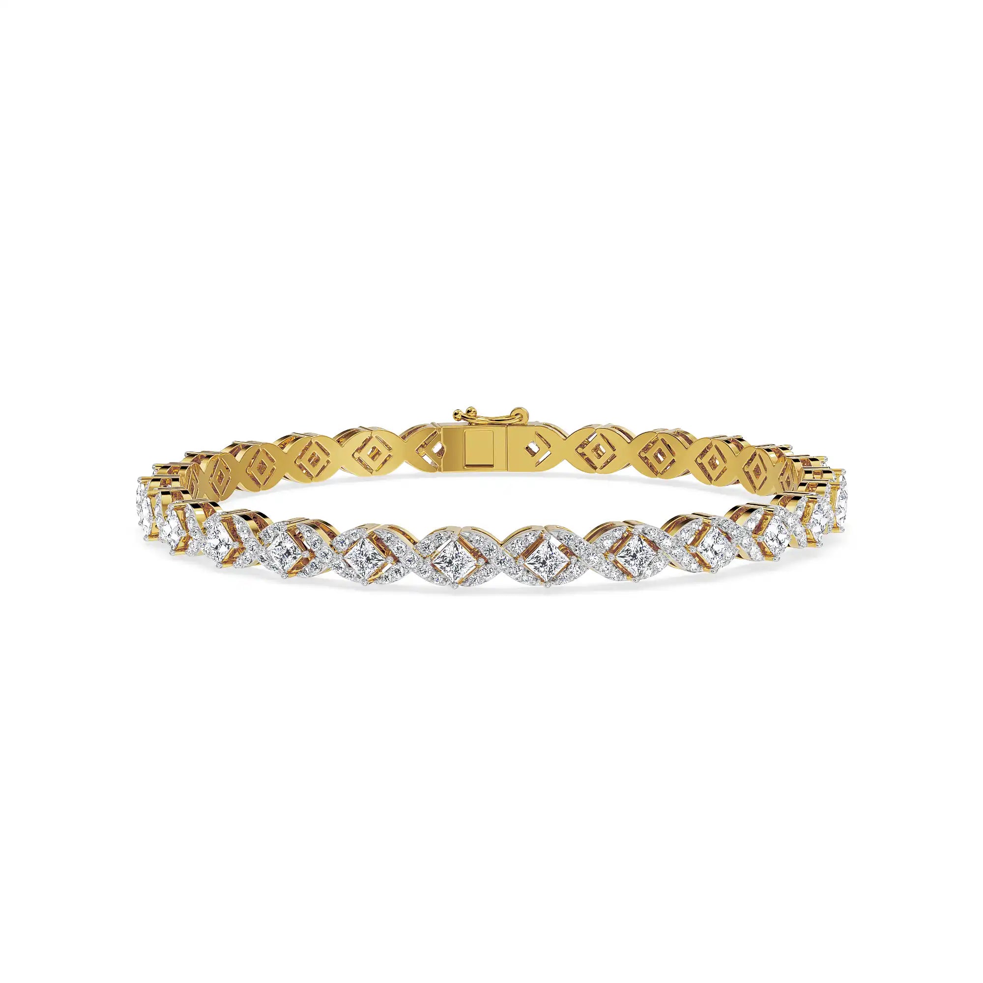 Twilight Blush Lab Grown Diamond Bracelet - front view in 9KT