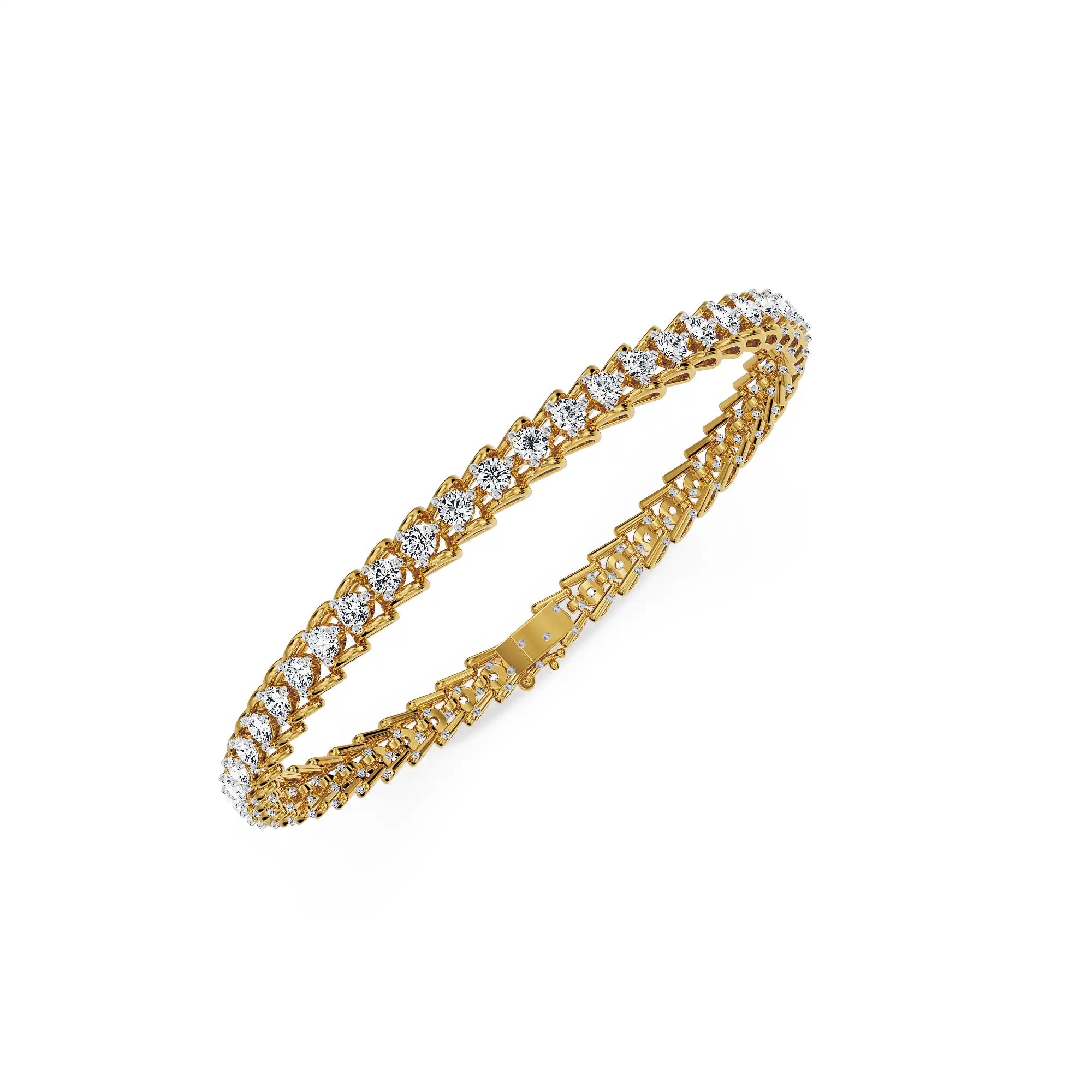 Grace of Luster Lab Grown Diamond Tennis Bracelet - top view