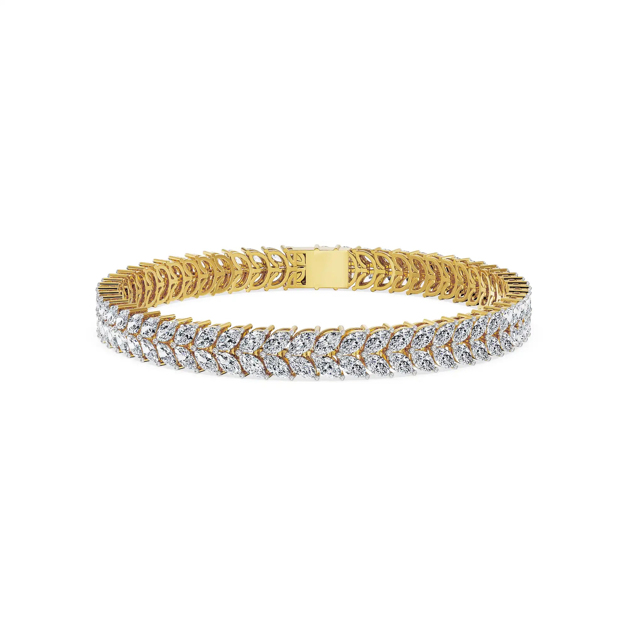 Blooming Glow Lab Grown Diamond Tennis Bracelet - front view in 9KT