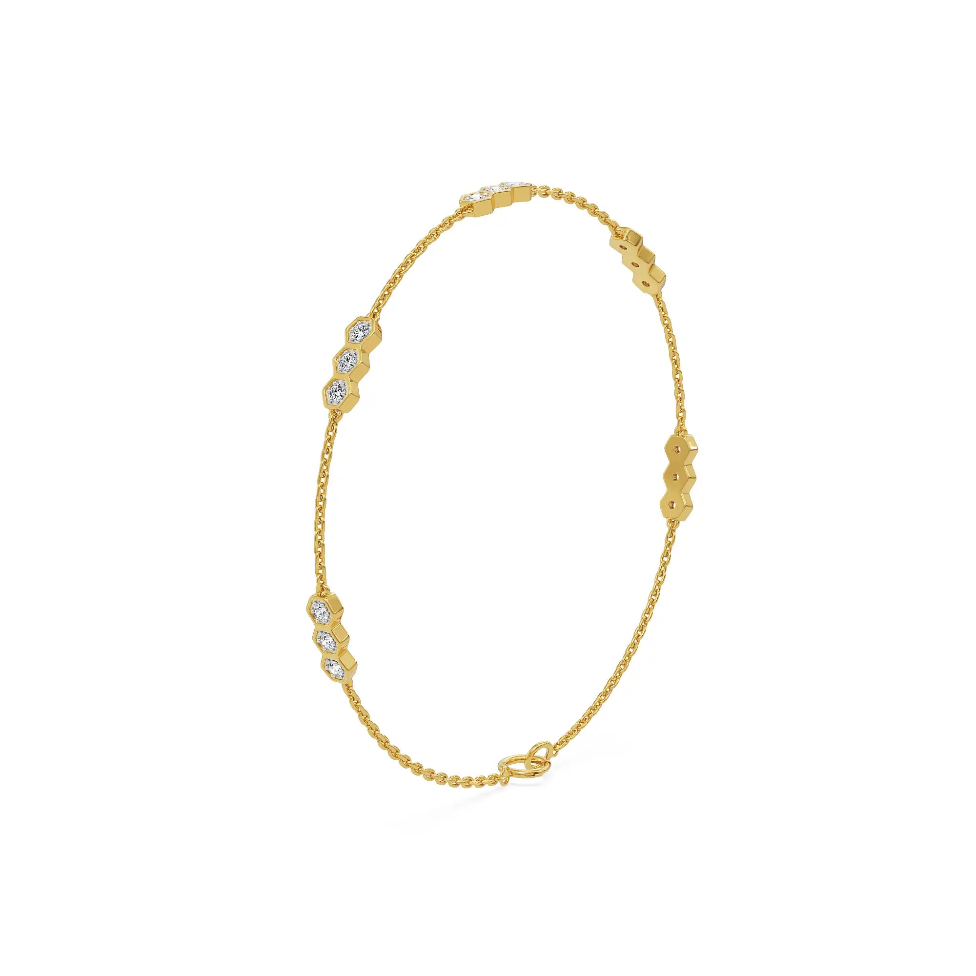 Linea Hexa Lab Grown Diamond Bracelet
Side View