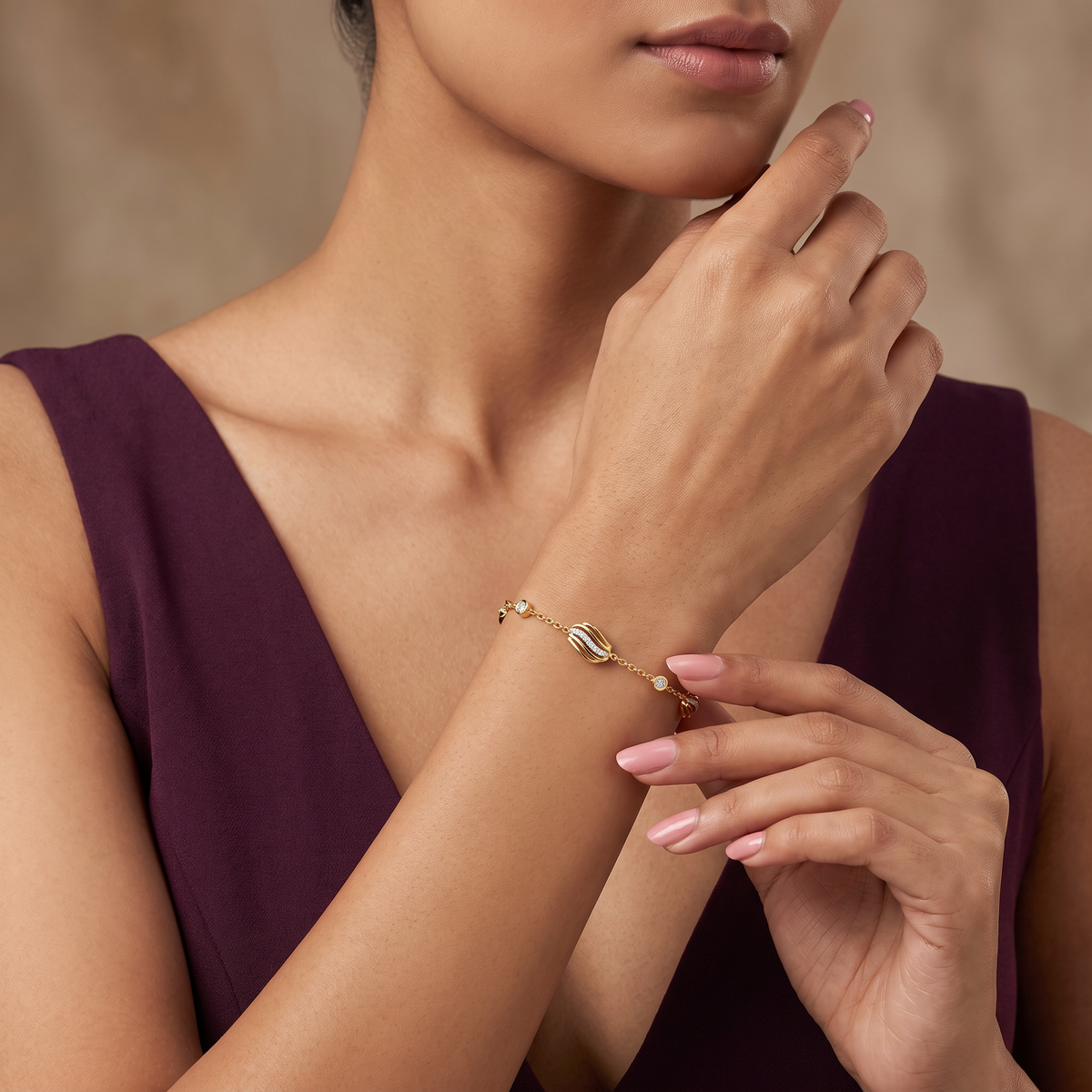 Serene Wave Lab Grown Diamond Bracelet