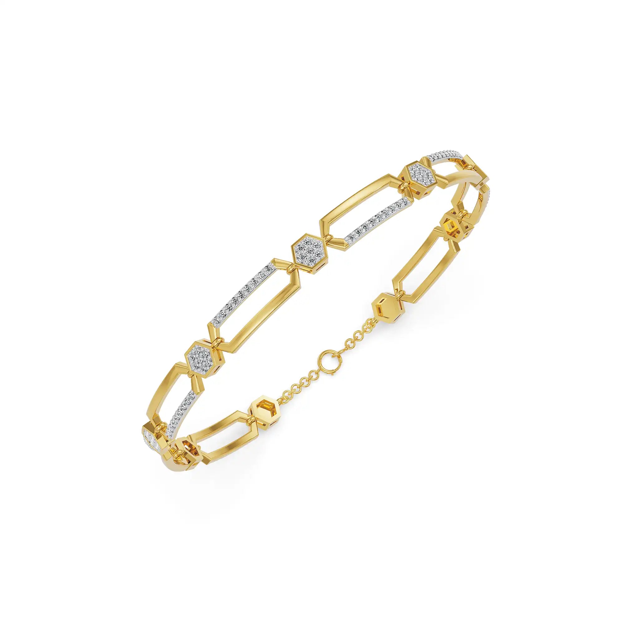 Geo-Luxe Hexagon Lab Grown Diamond Bracelet
Top View