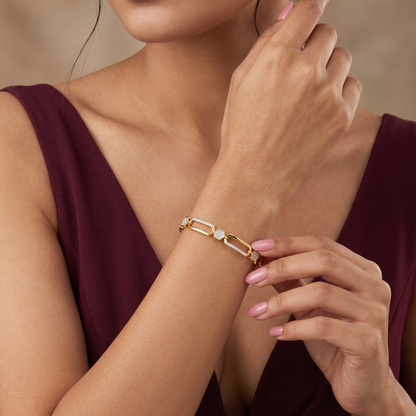 Geo-Luxe Hexagon Lab Grown Diamond Bracelet