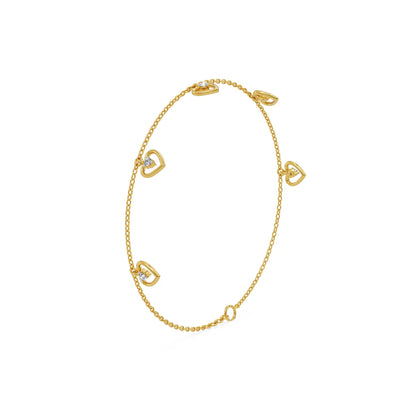 Amora Heart Charm Lab Grown Diamond Bracelet
Side View