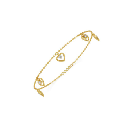 Amora Heart Charm Lab Grown Diamond Bracelet
Top View
