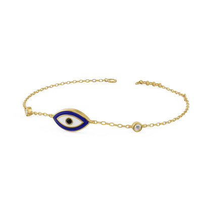Iris Evil Eye Lab Diamond Bracelet - side view
