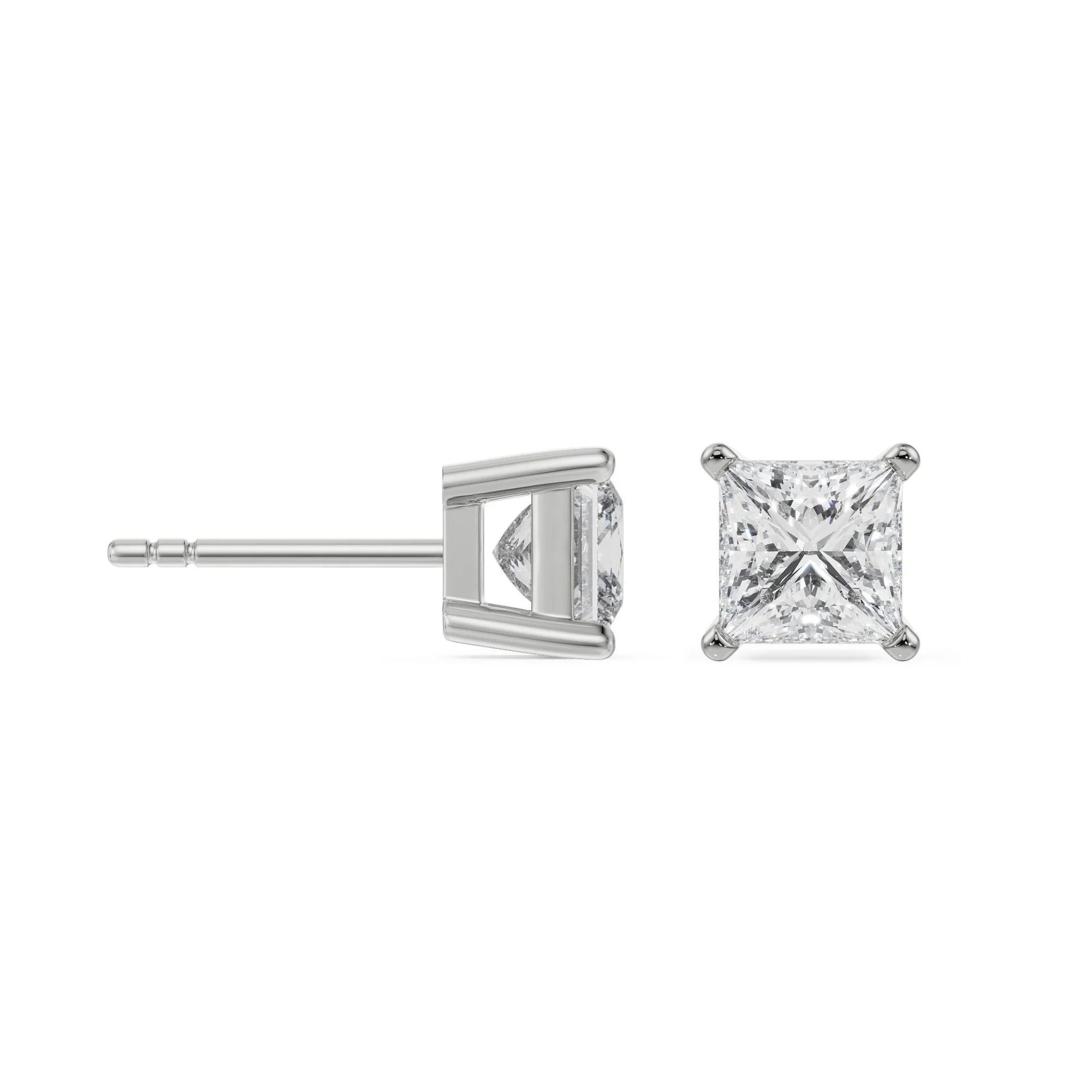 Princess Diamond Pendant Set Perspective View