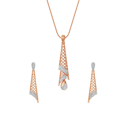 Opulent Diamond Drop Pendant Set- Front view