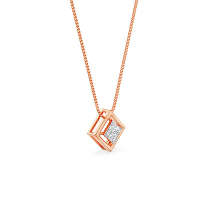 Geometric Allure Lab Diamond Pendant- Right View