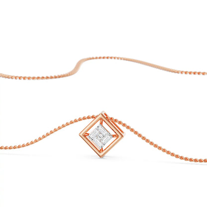 Geometric Allure Lab Diamond Pendant - Top View