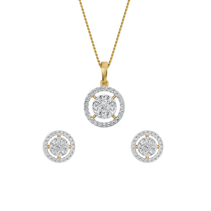 Glistening Lab Grown Diamond Pendant Set- front view