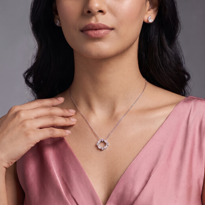 The Dewy Leafy Lab Grown Diamond Pendant Set