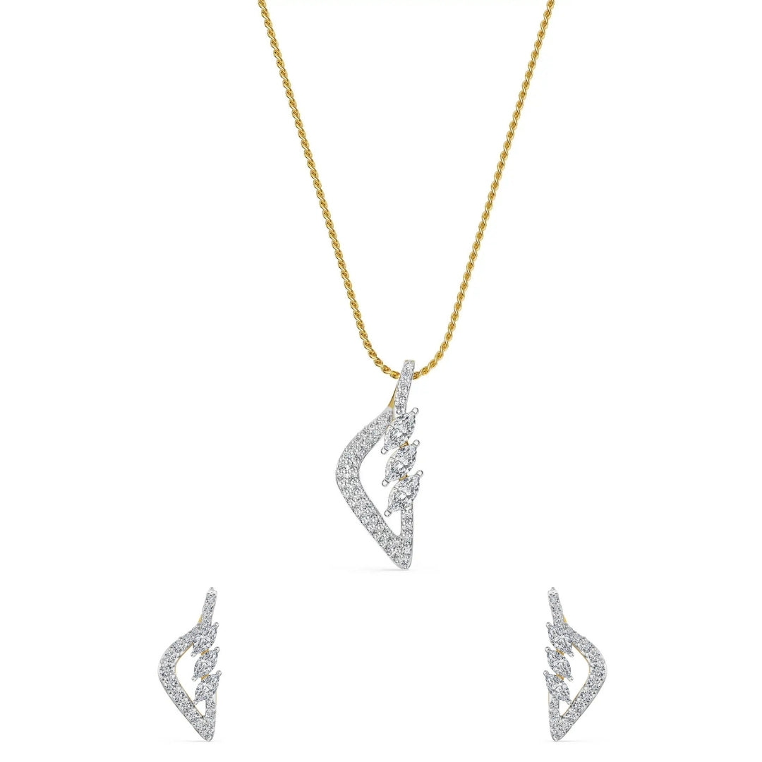 Prism Marquise Lab Grown Diamond Pendant Set
