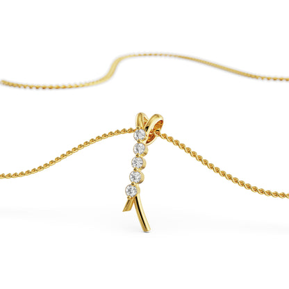 Five Stone Lab Grown Diamond Pendant Set