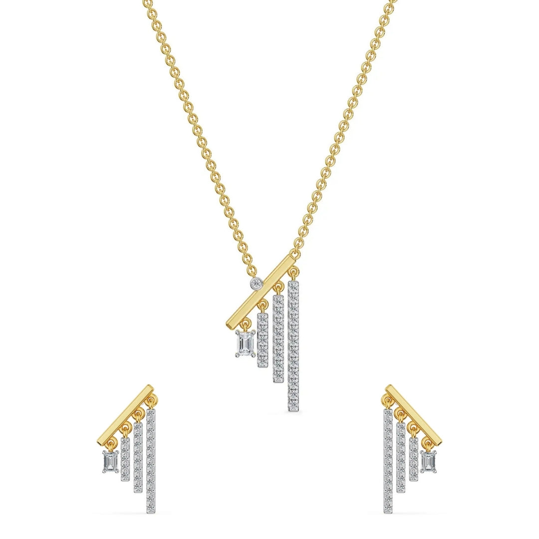 Linear Lab Grown Diamond Necklace Set