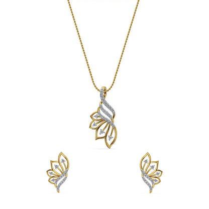 Whispering Leaf Lab Grown Diamond Pendant Set