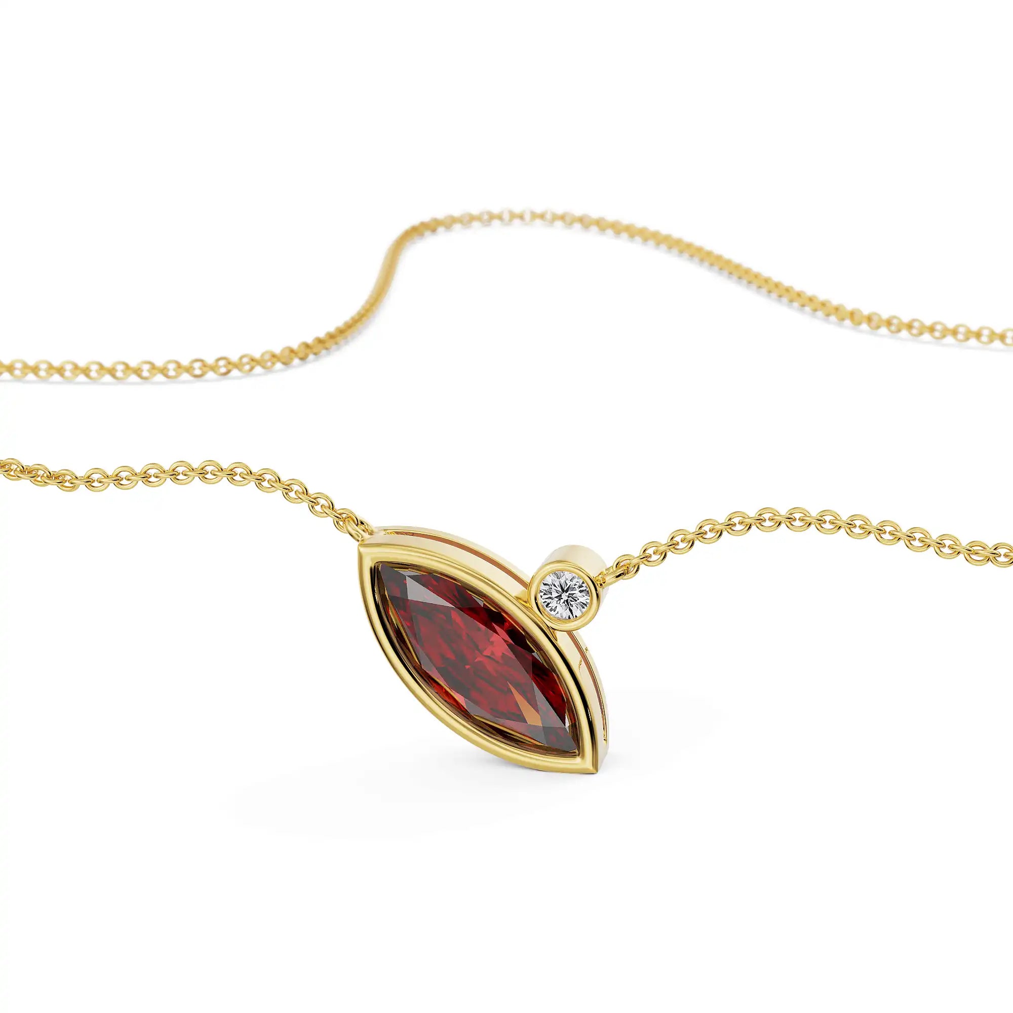 Crimson Ruby Lab Grown Diamond Necklace Set