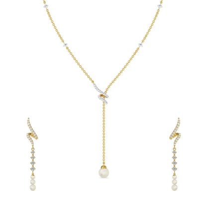 Pear Drop Diamond Necklace Set