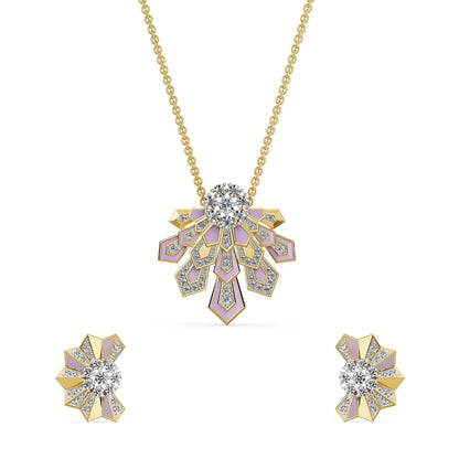 Lavender Cascade Lab Grown Diamond Necklace Set