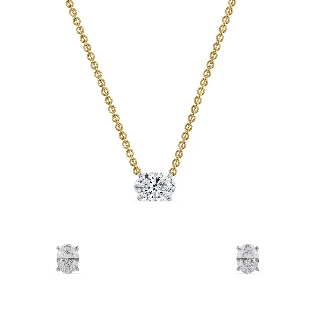 Oval Lab Grown Diamond Necklace Set
