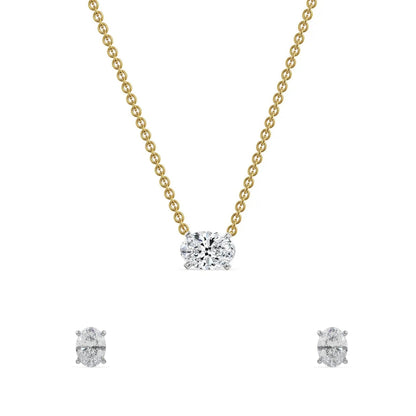 Oval Lab Grown Diamond Necklace Set