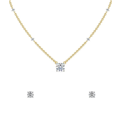 Solitaire Sparkle Lab Grown Diamond Necklace Set