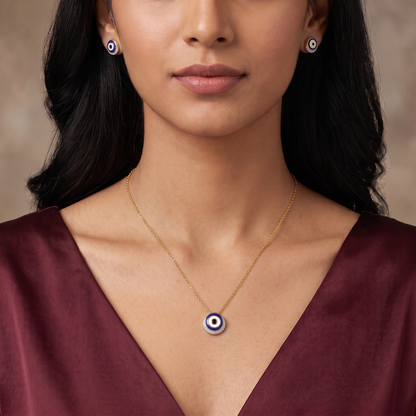 Enigma Evil Eye Lab Grown Diamond Necklace Set
