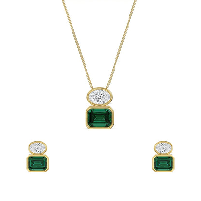 Emerald Pop Lab Grown Diamond Necklace Set
