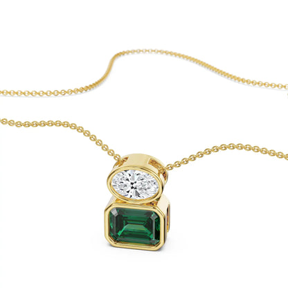 Emerald Pop Lab Grown Diamond Necklace Set