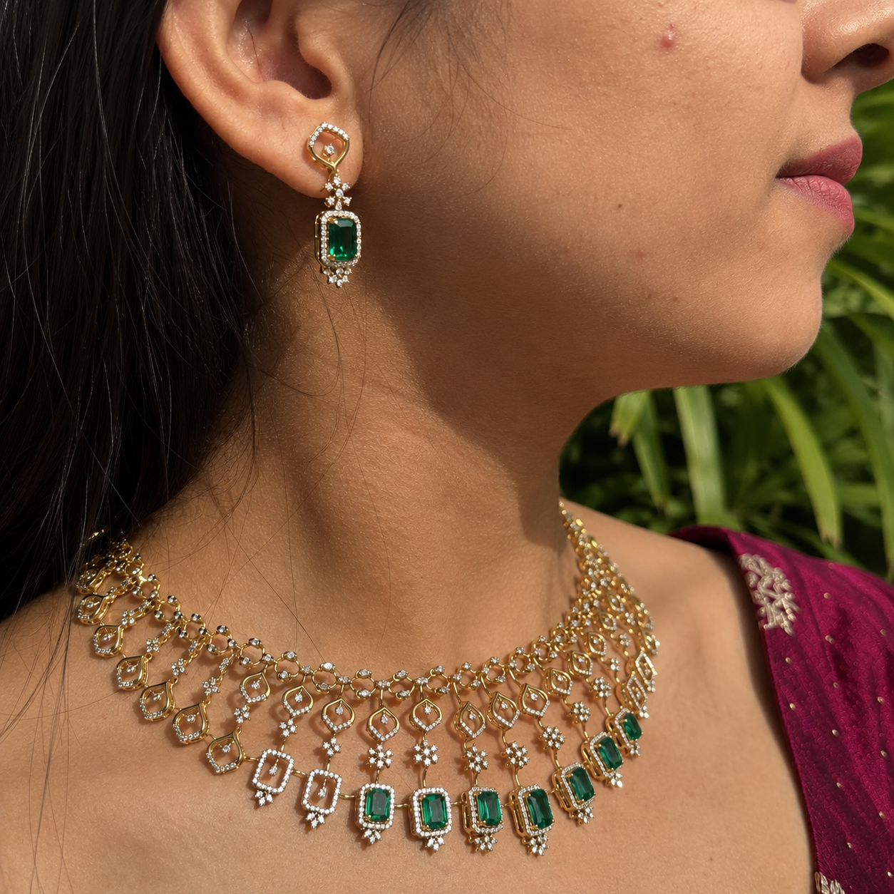 Blake Emerald Diamond Necklace